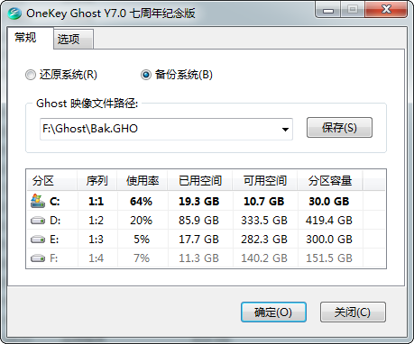 7 187132 df9e0b1cf580252 OneKey Ghost(一键还原恢复备份)7.2.2.702 雨林木风七周年纪念版